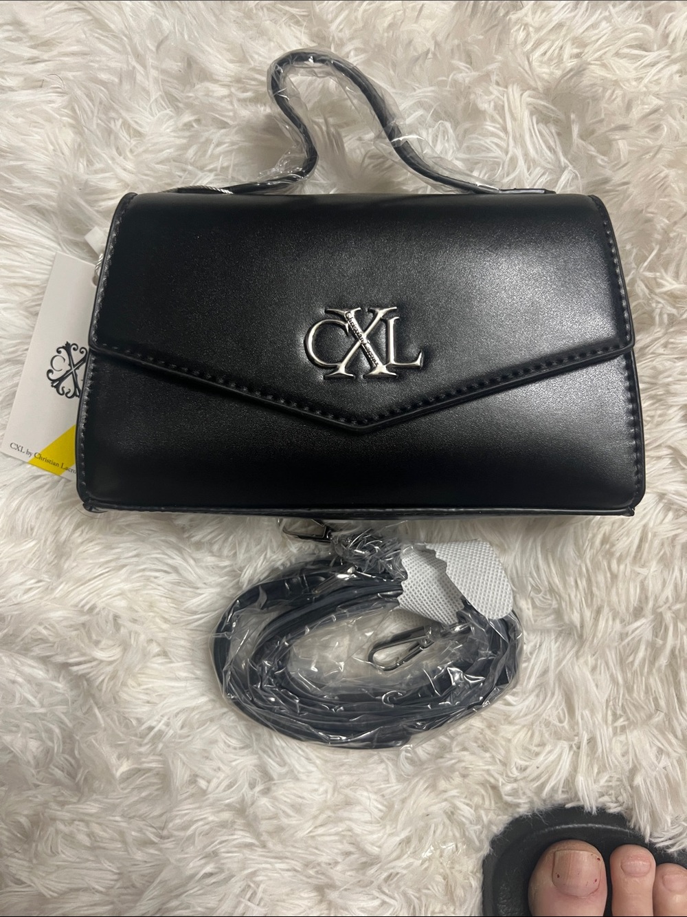 Christian Lacroix Mini Satchel Black Leather Crossbody